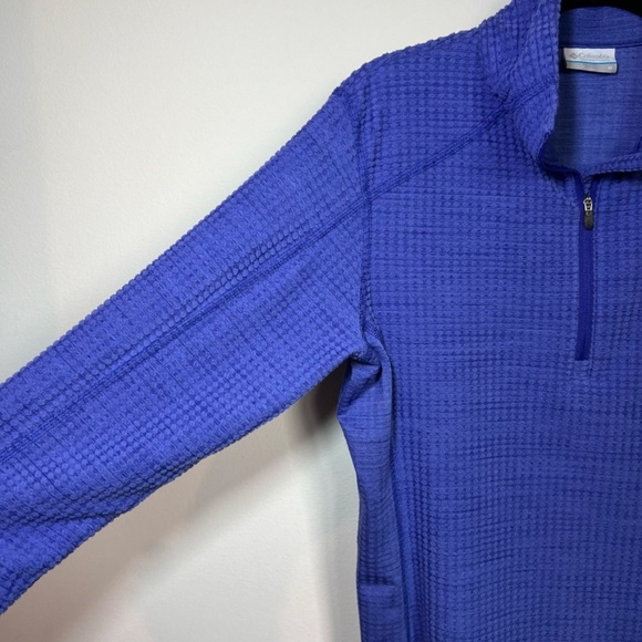 Columbia Womens Crestone Ridge Quarter Zip Pullover Shirt Purple Textured Medium - Picture 4 of 10